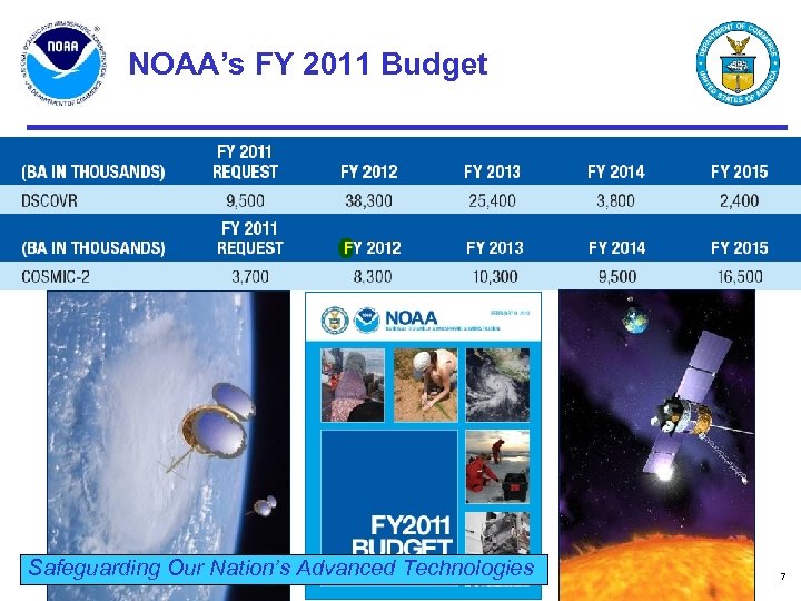NOAA’s FY 2011 Budget Safeguarding Our Nation’s Advanced Technologies 7 