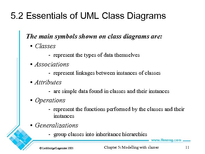 5. 2 Essentials of UML Class Diagrams The main symbols shown on class diagrams