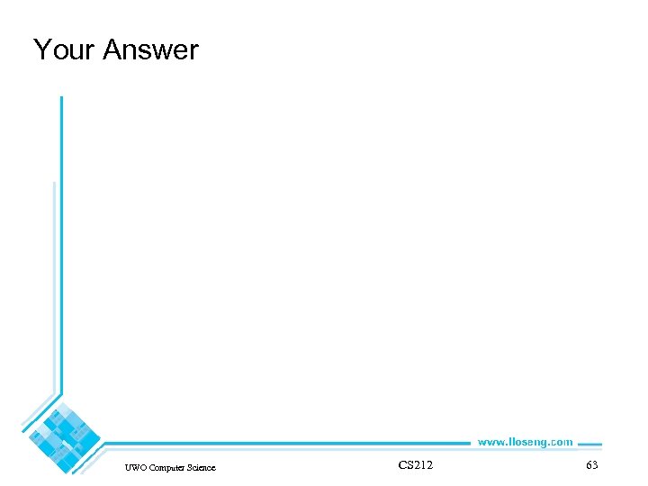 Your Answer UWO Computer Science CS 212 63 