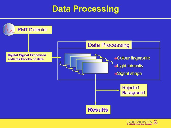 Data Processing PMT Detector Data Processing Digital Signal Processor collects blocks of data è