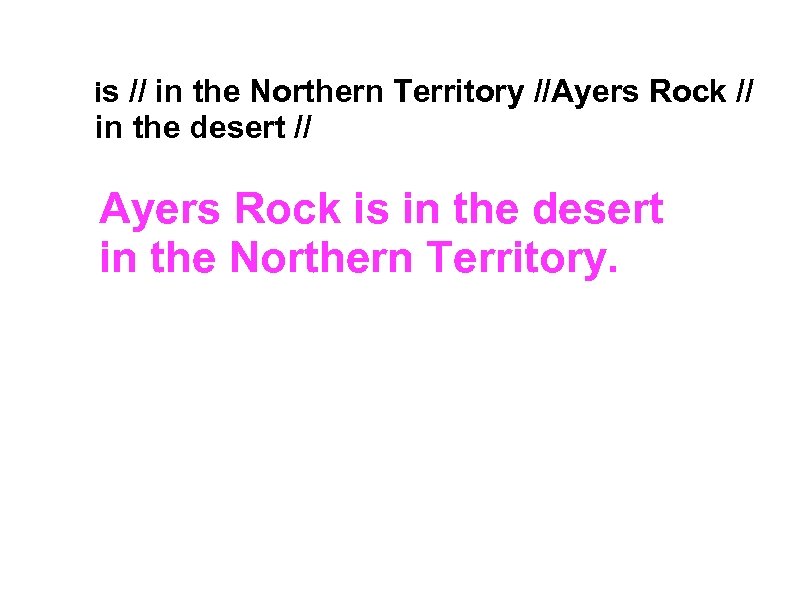  is // in the Northern Territory //Ayers Rock // in the desert //