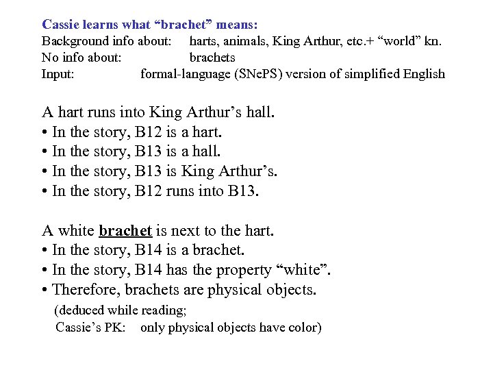 Cassie learns what “brachet” means: Background info about: harts, animals, King Arthur, etc. +