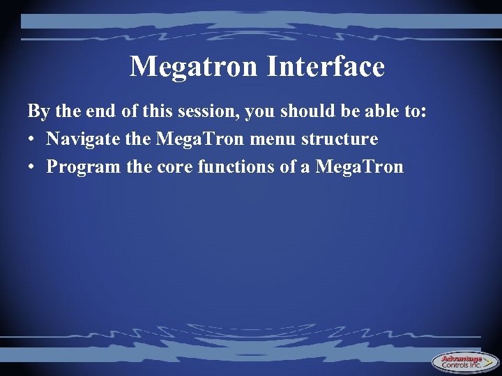 Megatron Interface By the end of this session, you should be able to: •