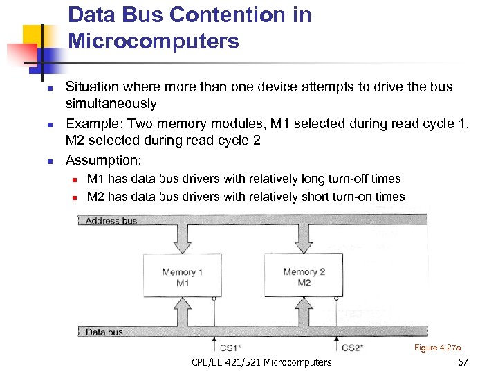 Data Bus Contention in Microcomputers n n n Situation where more than one device