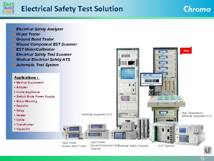 Electrical Safety Test Solution ■ Electrical Safety Analyzer ■ Hi-pot Tester ■ Ground Bond