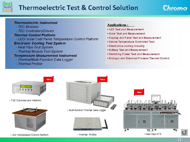 Thermoelectric Test & Control Solution ■ Thermoelectric Instrument - TEC Modules - TEC Controllers/Drivers