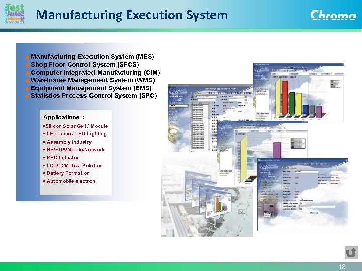 Manufacturing Execution System ■ Manufacturing Execution System (MES) ■ Shop Floor Control System (SFCS)