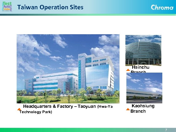 Taiwan Operation Sites Hsinchu Branch Headquarters & Factory – Taoyuan (Hwa-Ya Technology Park) Kaohsiung