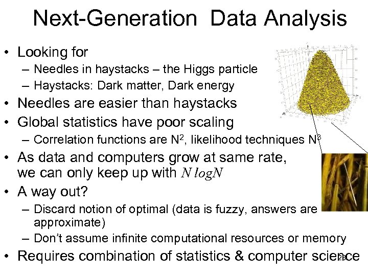 Next-Generation Data Analysis • Looking for – Needles in haystacks – the Higgs particle