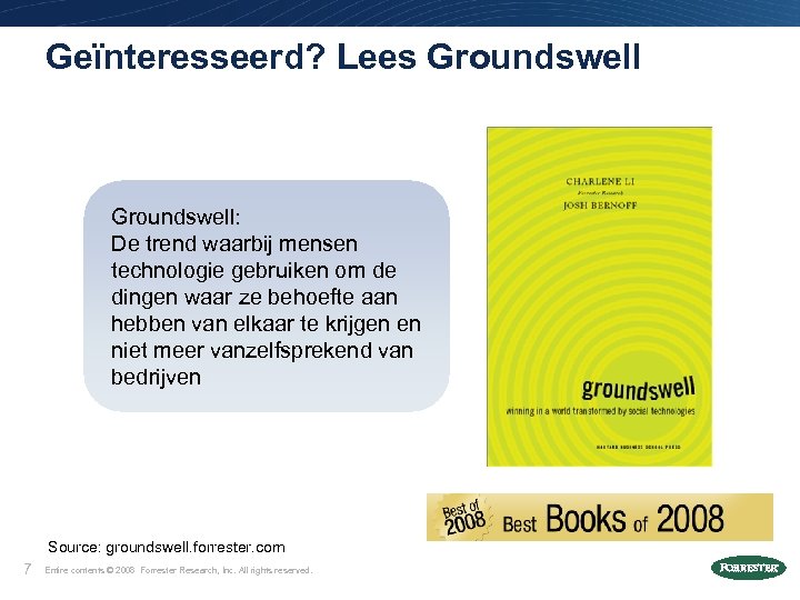 Geïnteresseerd? Lees Groundswell: De trend waarbij mensen technologie gebruiken om de dingen waar ze