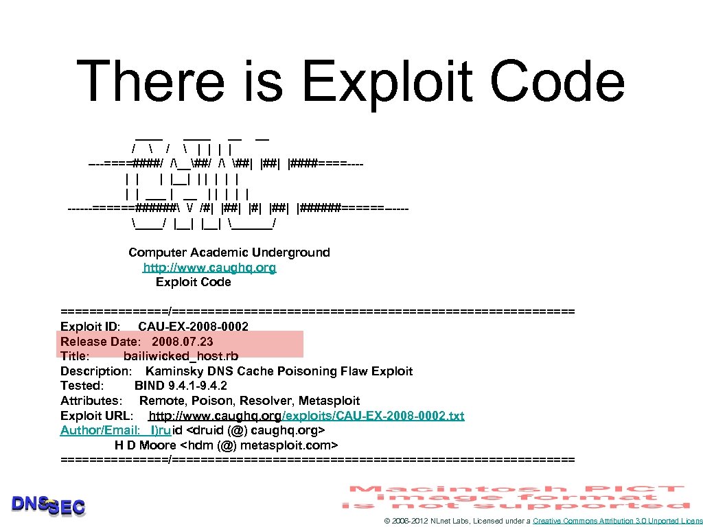 There is Exploit Code ____ __ __ /  | | ----====####/ /__##/ /