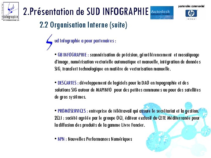 2. Présentation de SUD INFOGRAPHIE 2. 2 Organisation Interne (suite) ud Infographie a pour
