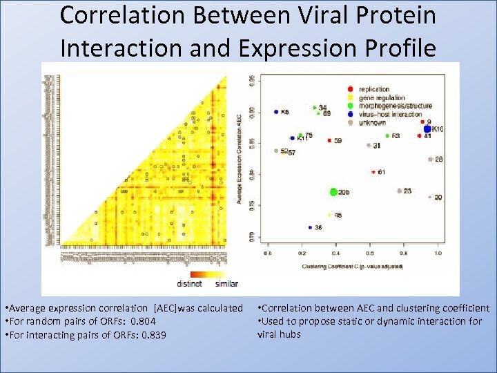 Correlation Between Viral Protein Interaction and Expression Profile • Average expression correlation [AEC]was calculated