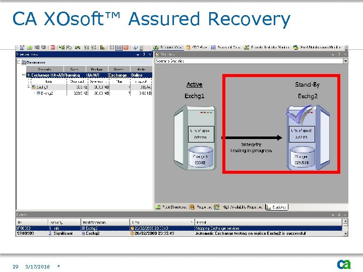 CA XOsoft™ Assured Recovery 29 3/17/2018 * 