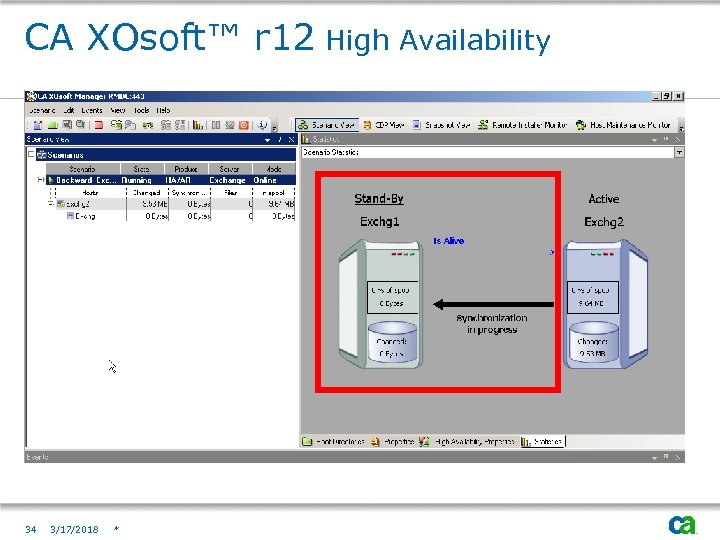 CA XOsoft™ r 12 High Availability 34 3/17/2018 * 