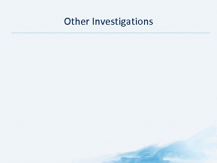 Other Investigations 