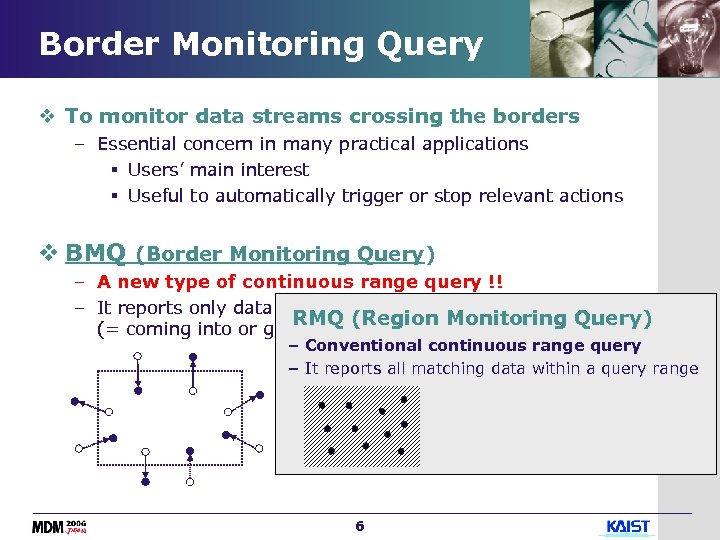 Border Monitoring Query v To monitor data streams crossing the borders – Essential concern