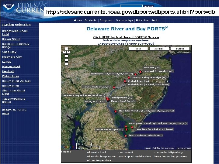 http: //tidesandcurrents. noaa. gov/dbports. shtml? port=db 