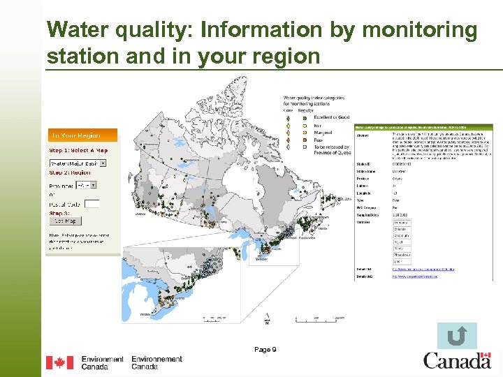 Water quality: Information by monitoring station and in your region Page 9 