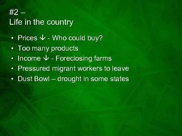 #2 – Life in the country • • • Prices - Who could buy?
