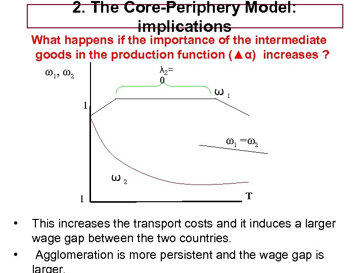 Tema 5 -EE 2. The Core-Periphery Model: implications What happens if the importance of