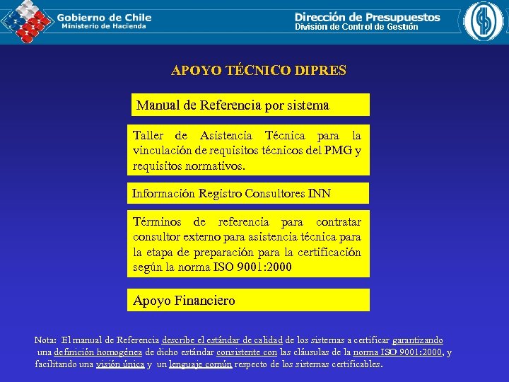 APOYO TÉCNICO DIPRES Manual de Referencia por sistema Taller de Asistencia Técnica para la