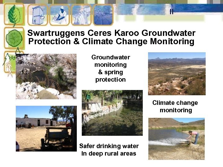 II Swartruggens Ceres Karoo Groundwater Protection & Climate Change Monitoring Groundwater monitoring & spring