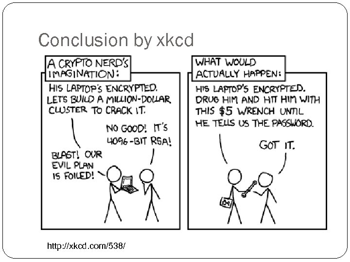 Conclusion by xkcd http: //xkcd. com/538/ 