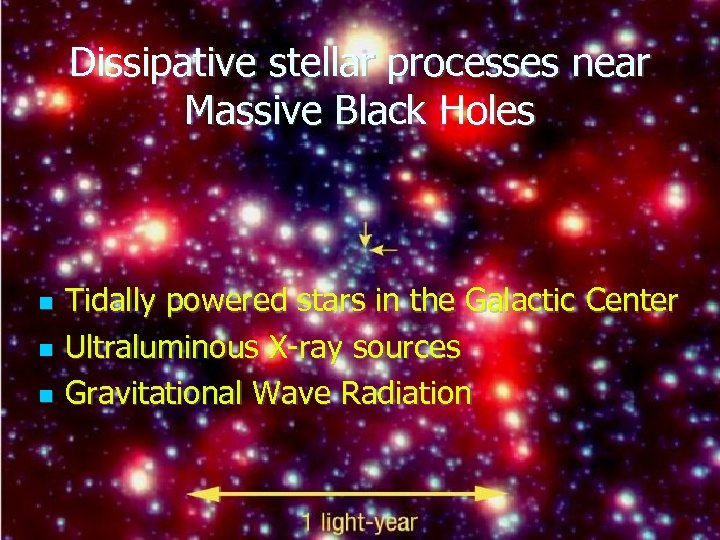 Dissipative stellar processes near Massive Black Holes Tidally powered stars in the Galactic Center