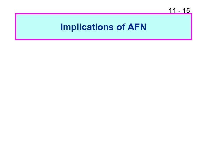 11 - 15 Implications of AFN 