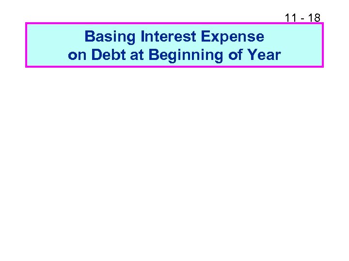 11 - 18 Basing Interest Expense on Debt at Beginning of Year 