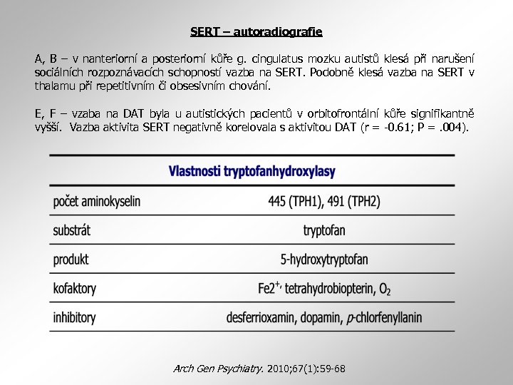 SERT – autoradiografie A, B – v nanteriorní a posteriorní kůře g. cingulatus mozku