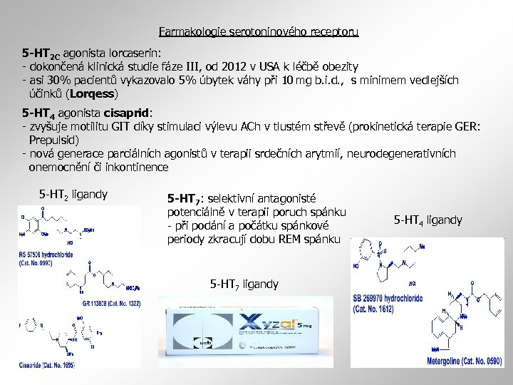 Farmakologie serotoninového receptoru 5 -HT 2 C agonista lorcaserin: - dokončená klinická studie fáze