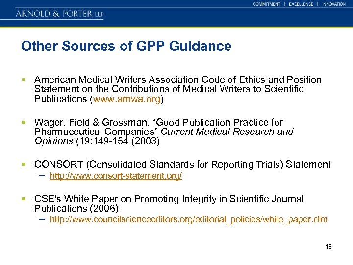 Other Sources of GPP Guidance § American Medical Writers Association Code of Ethics and