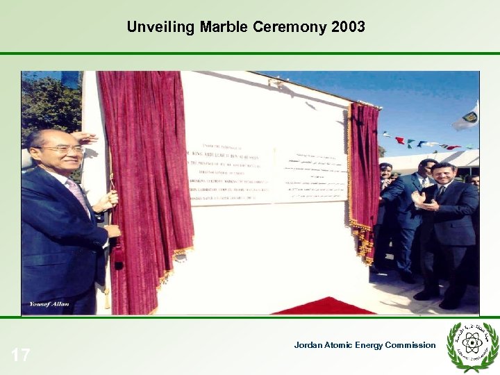 Unveiling Marble Ceremony 2003 17 Jordan Atomic Energy Commission 