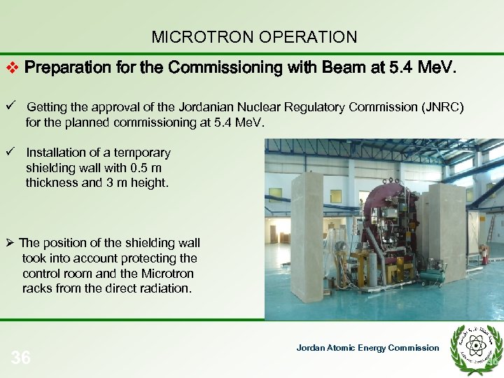 MICROTRON OPERATION v Preparation for the Commissioning with Beam at 5. 4 Me. V.