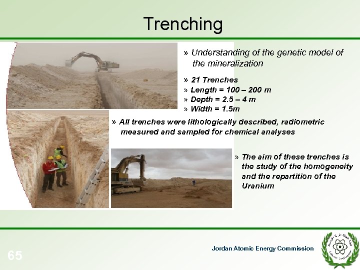 Trenching » Understanding of the genetic model of the mineralization » 21 Trenches »