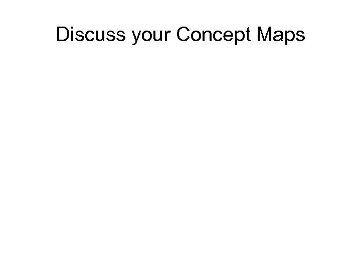Discuss your Concept Maps 