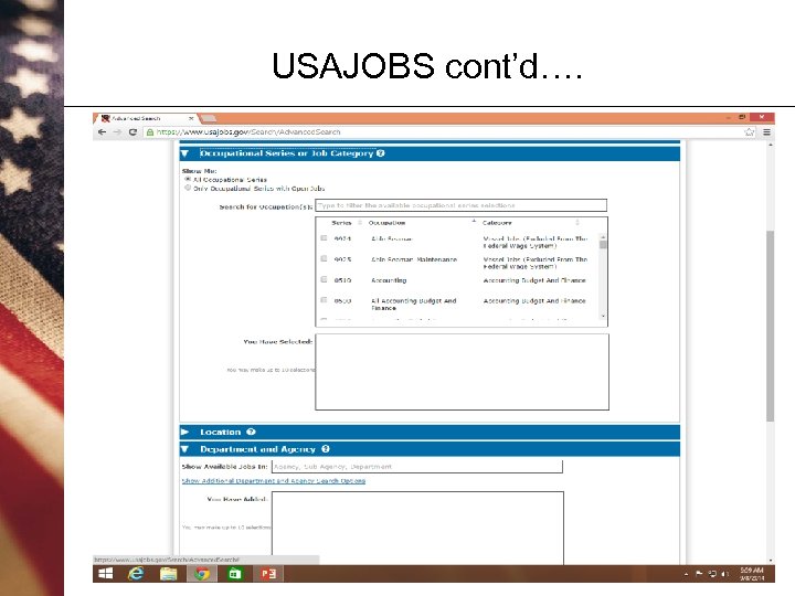 USAJOBS cont’d…. 