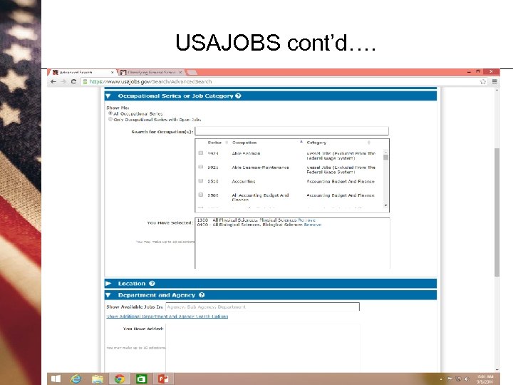 USAJOBS cont’d…. 