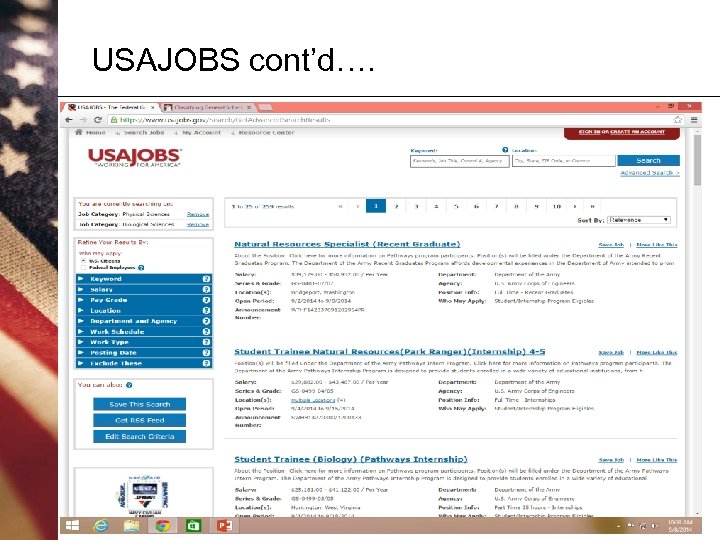 USAJOBS cont’d…. 