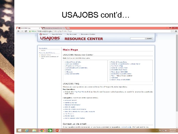 USAJOBS cont’d… 
