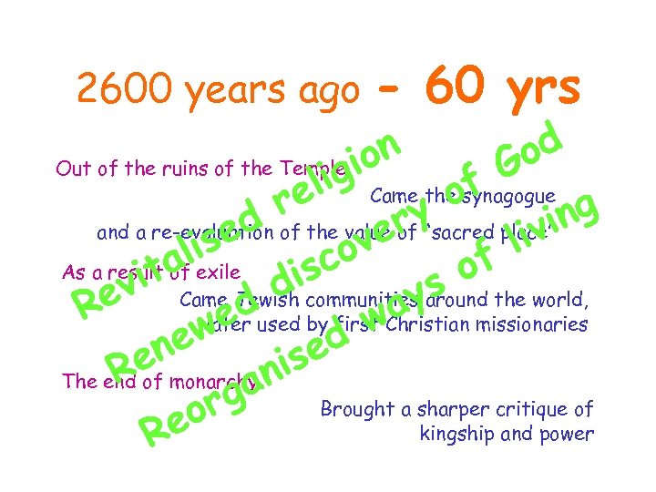 2600 years ago - 60 yrs n od Out of the ruins of the
