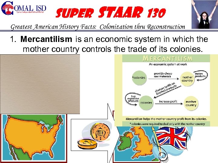 Super STAAR 130 Greatest American History Facts: Colonization thru Reconstruction 1. Mercantilism is an