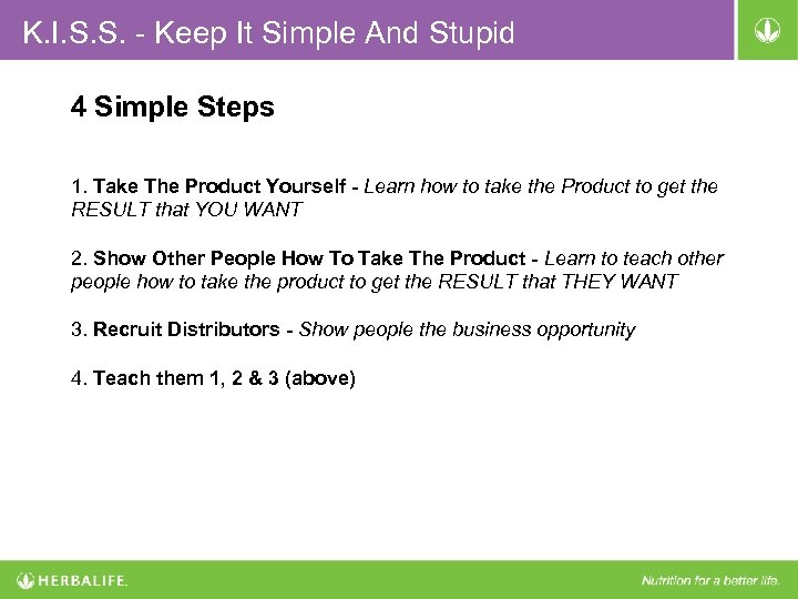 K. I. S. S. - Keep It Simple And Stupid 4 Simple Steps 1.
