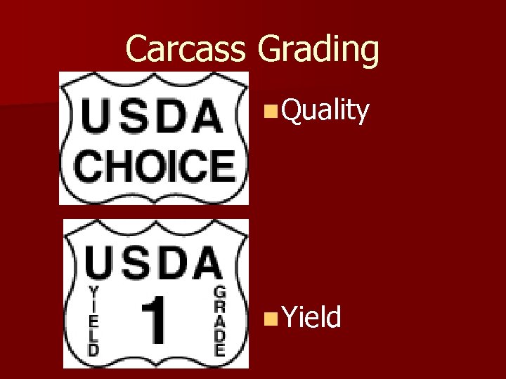 Carcass Grading n Quality n Yield 
