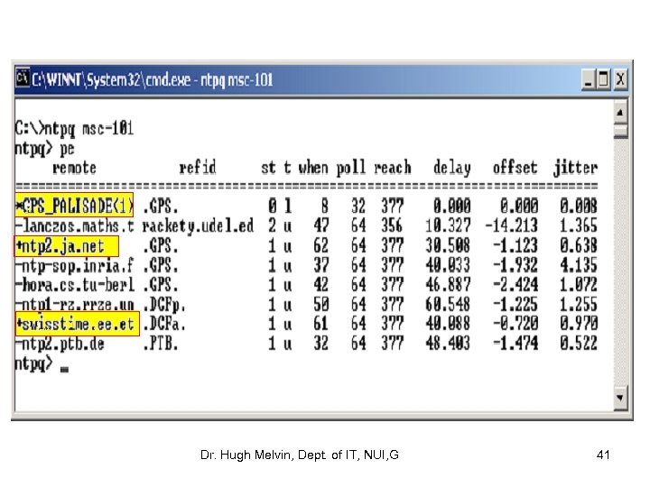 Dr. Hugh Melvin, Dept. of IT, NUI, G 41 
