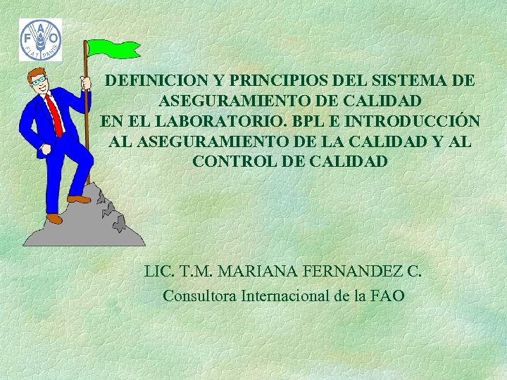 DEFINICION Y PRINCIPIOS DEL SISTEMA DE ASEGURAMIENTO DE CALIDAD EN EL LABORATORIO. BPL E