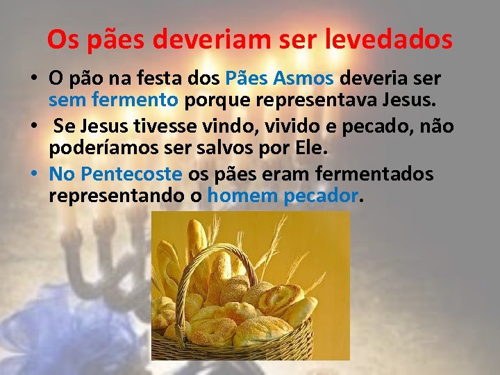 Os pães deveriam ser levedados • O pão na festa dos Pães Asmos deveria
