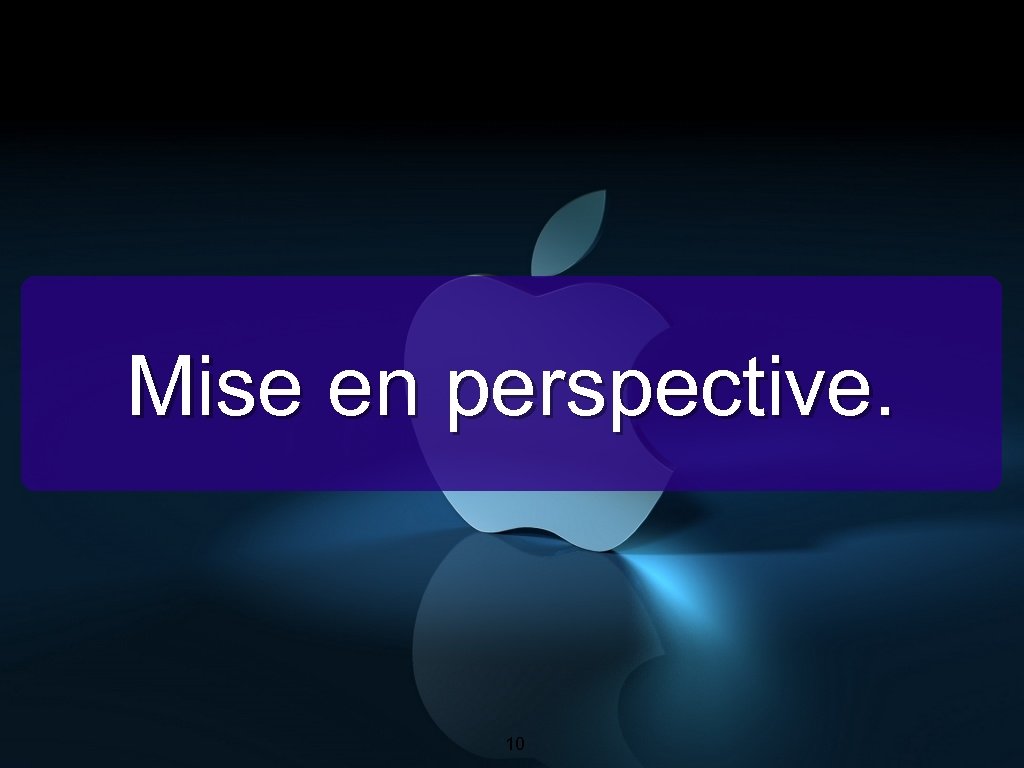 Mise en perspective. 10 